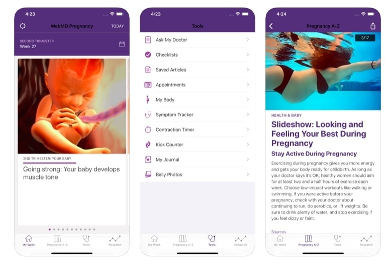 webmd pregnancy app
