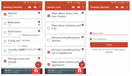Cleaning Checklist