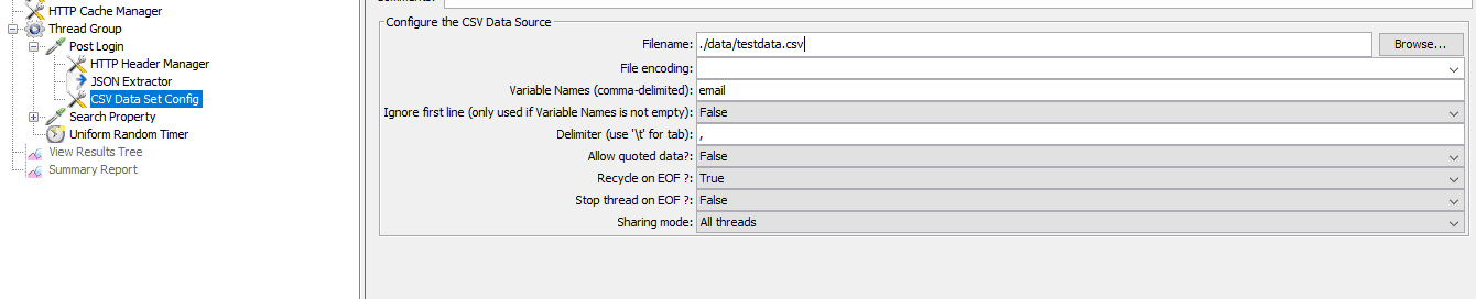 CSV Dataset Config